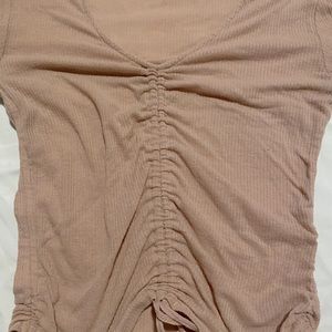 Originally from JCPennys, long sleeve pink shirt with tie at the bottom